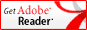 Get Adobe Reader logo with red design and download button for PDF documents